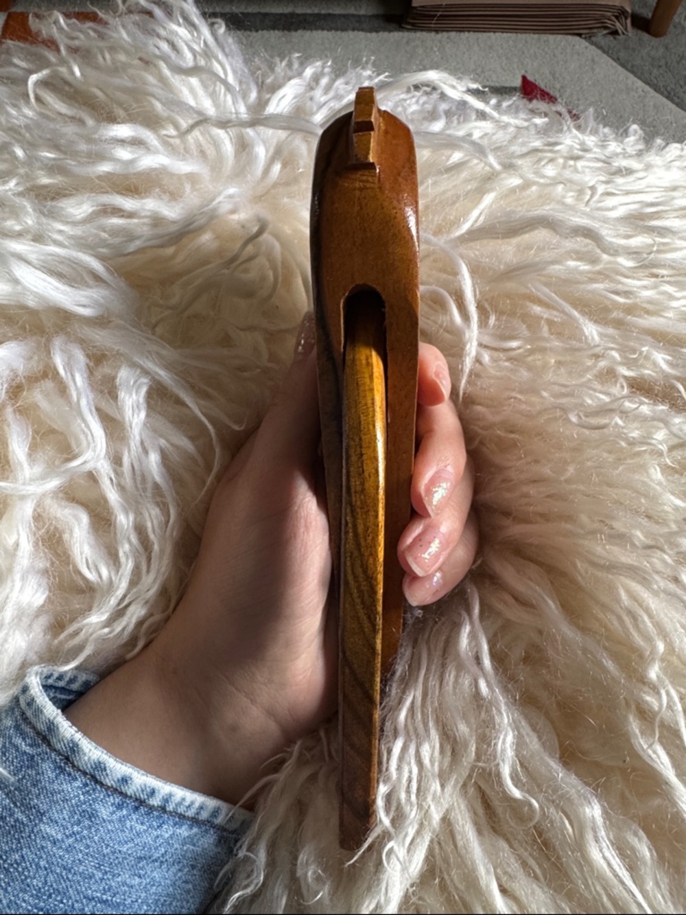 Hand-Carved Wooden Nutcracker - Natural Brown - Picture 7 of 8